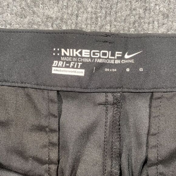 Nike Golf Tour Performance Mens 34x34 Lightweight Black Golfing Pants Stretch - Picture 3 of 11